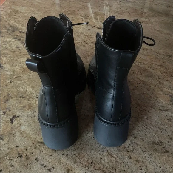 Madden Girl Black Lace-Up Boots - Picture 2 of 8